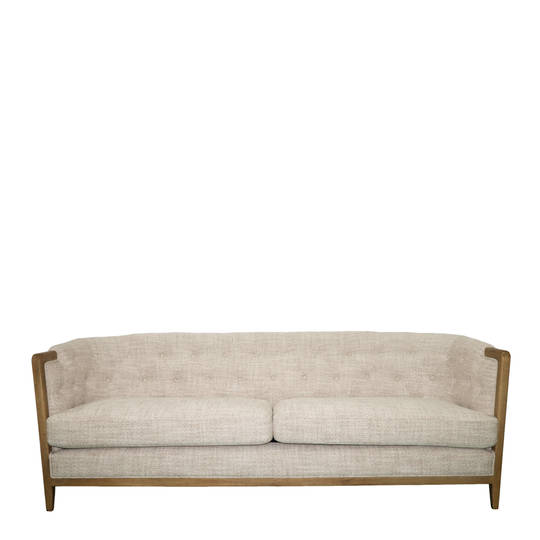 REGAL 3 SEATER SOFA - NATURAL WEAVE / HISTORY OAK